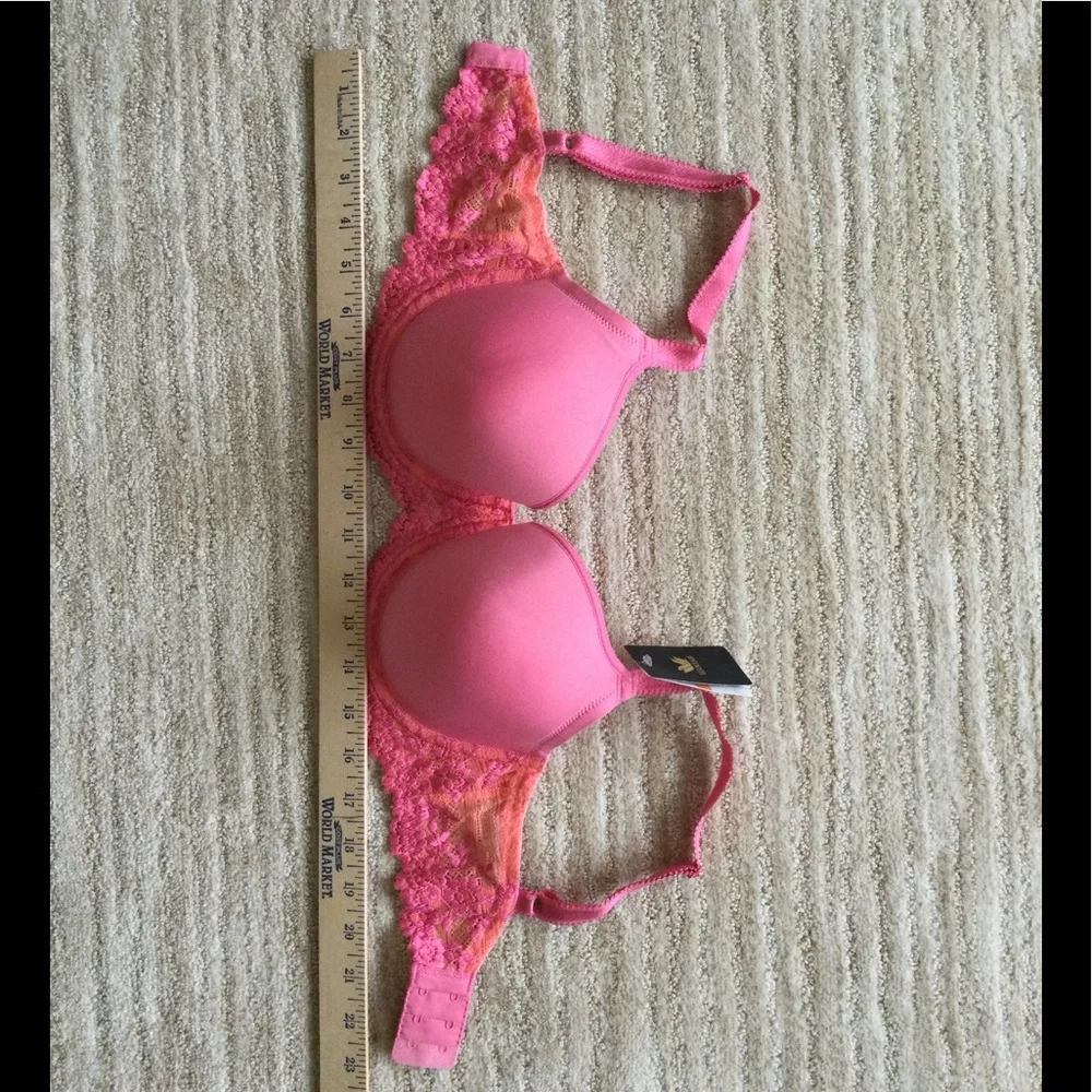 NWT Wacoal Embrace Lace Contour Bra 853191 Pink Size 32DD